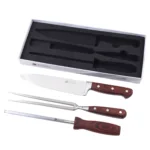 Set x3 piezas Madera Cuchillo / Trinche / Chaira - Imagen 2
