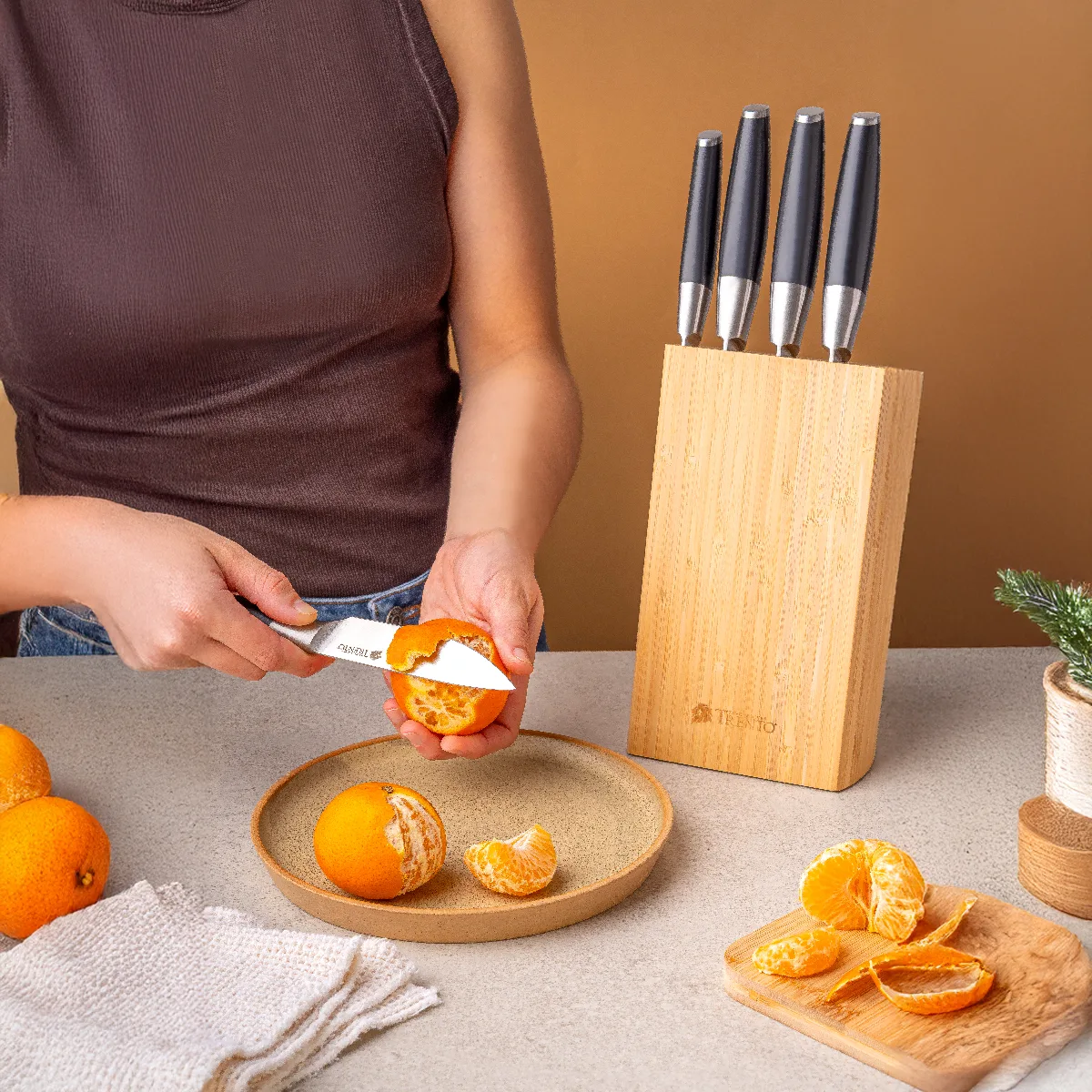 131889-CEPO-TRENTO-CULINARY-5P-BAMBU-00 Cepo de cuchillos Culinary Bambú 5 piezas - Imagen 1