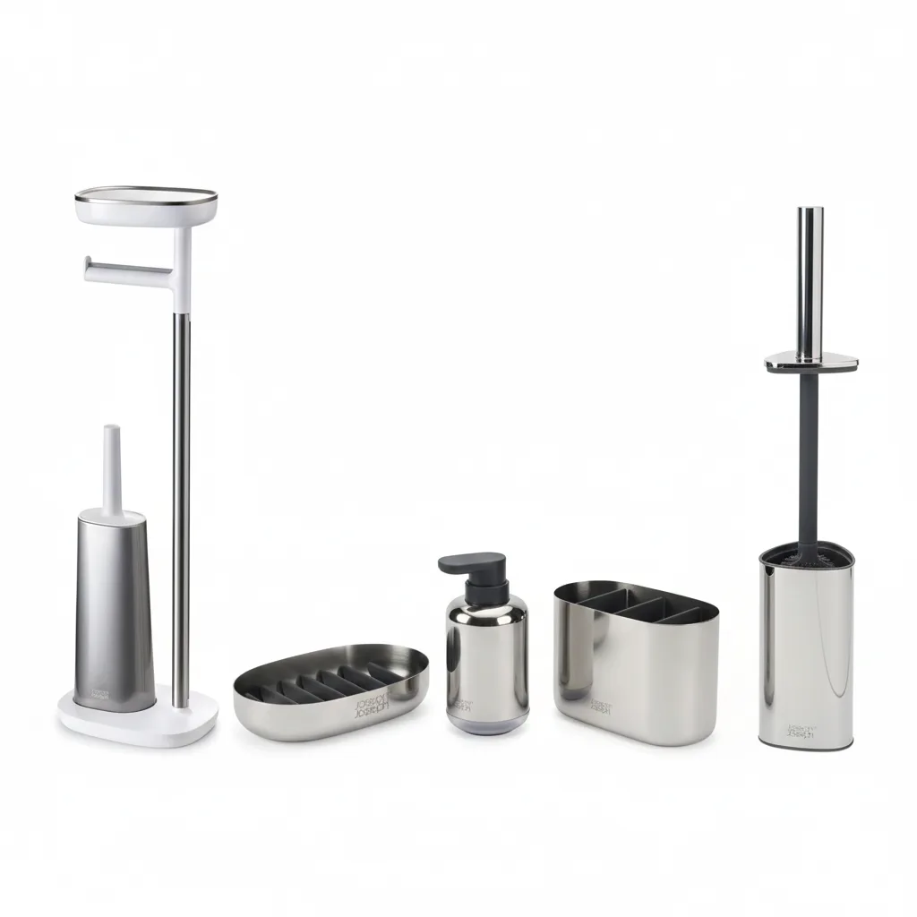 26928_JJA70519B104_JJA70582B104_JJA70581B104_JJA70579B104_JJA70583B104 Set de baño Luxe Acero Inoxidable - Imagen 1