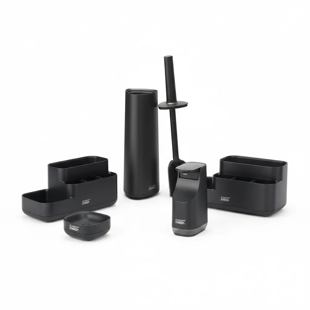 26929_JJA70599B102_JJA70600B102_JJA70597B102_JJA70601B102_JJA70602B102_JJA70598B102 Set de baño Matt Black - Imagen 1