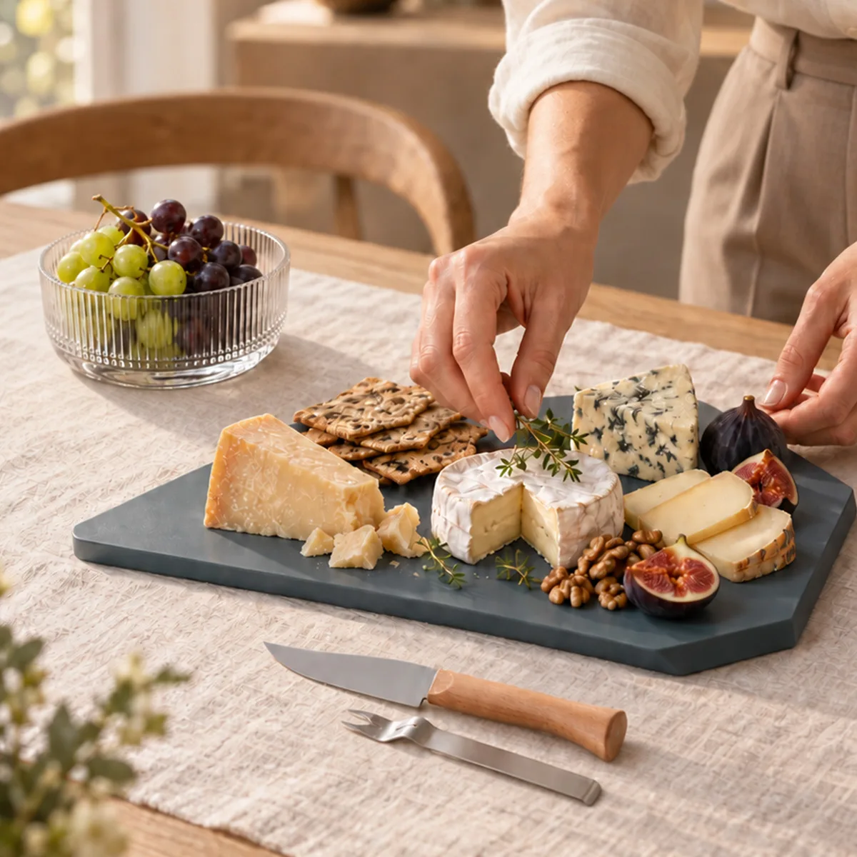 4. Combo lifestyle Set de Cuchillos para Queso Opinel + Tabla de corte Crushgrind + Cuenco Stelton - Imagen 1