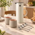 Jarra EM77 Beige + Set de 2 tazas Emma Stelton + Cucharas para Te Opinel