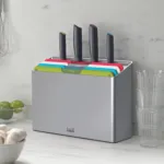 Set de 4 tablas para cortar y 4 cuchillos con estuche Folio - Multicolor