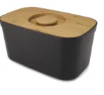 Panera con tabla de corte/tapa de bambú Bread Bin - Negro - Imagen 2