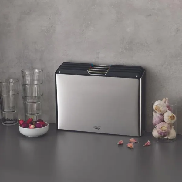 Set de 4 tablas para cortar y estuche Folio Steel