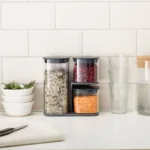 Set de 3 contenedores Podium con soporte - Gris