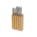 Juego de 5 Cuchillos Acero Inoxidable con Bloque de Bambú - Bambu - Imagen 2