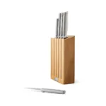 Juego de 5 Cuchillos Acero Inoxidable con Bloque de Bambú - Bambu - Imagen 4
