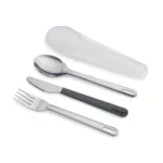 Set de 3 cubiertos acero inox con estuche GoEat - Plateado - Imagen 3