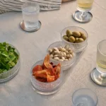 Set de 3 cuencos de vidrio con bandeja Pilastro - Vidrio