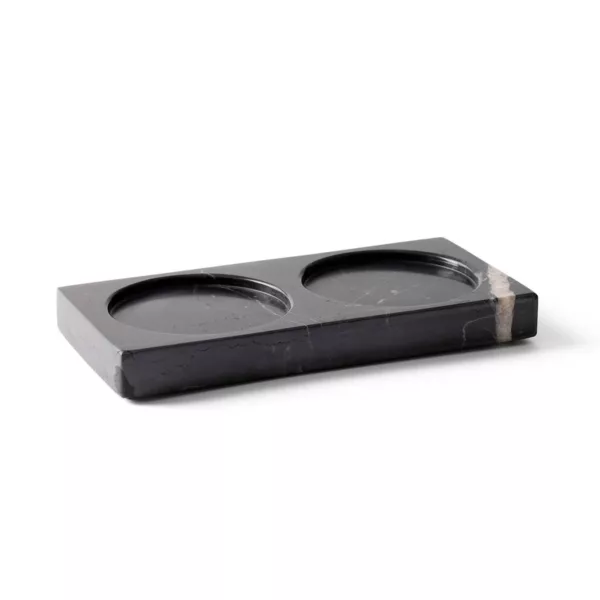 Bandeja porta especiero de mármol 15 cm - Negro