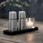 Bandeja porta especiero de mármol 22 cm - Negro