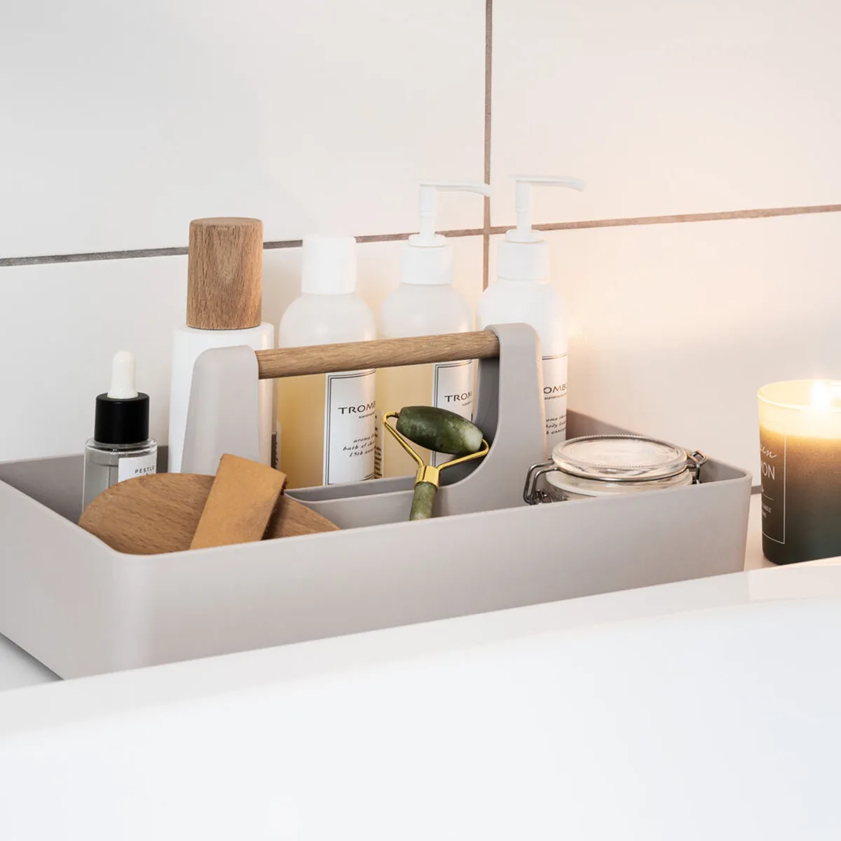 Organizador BASILEA para almacenamiento 33 cm - Blanco - Imagen 1