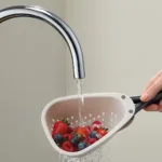 Colador Mini Plegable Blanco con Asa Rebatible