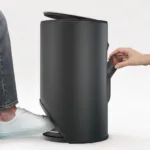 Tacho de Basura a Pedal Circular 10 Litros Acero Negro - Imagen 3