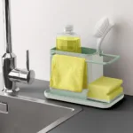 Organizador de Bacha Cocina Esponja Verde Piedra