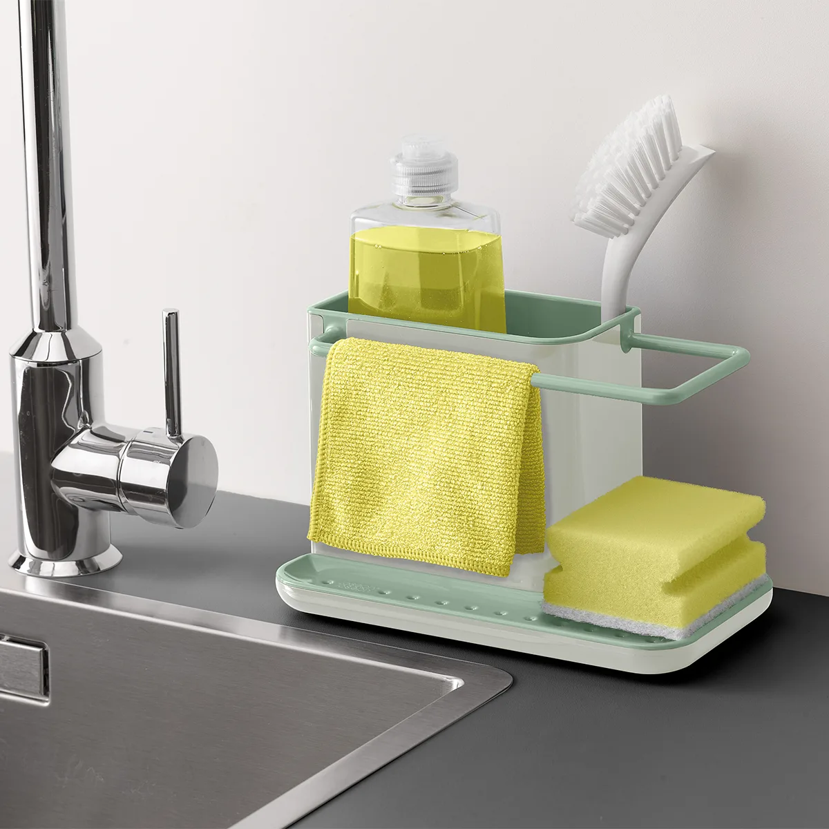 jja851649b302-organizador-cocina-joseph-caddy-verde-04 Organizador de Bacha Cocina Esponja Verde Piedra - Imagen 1