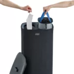 Canasto de ropa doble compartimiento 60 litros Tota - Negro - Imagen 4