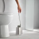 Cepillo de baño escobilla Flex + soporte acero inox - Blanco