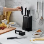 Cepo 5 cuchillos + afilador cerámico Elevate - Negro - Imagen 7