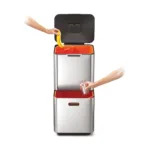 Cesto de basura 60 litros apto reciclaje Totem Max - Plateado - Imagen 2