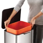 Cesto de basura 60 litros apto reciclaje Totem Max - Plateado - Imagen 4