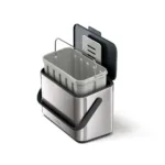 Cesto de basura residuos acero inoxidable 4 litros - Plateado - Imagen 2