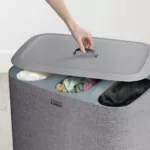 Canasto de ropa Tres Compartimentos 90 litros Tota Trio - Gris
