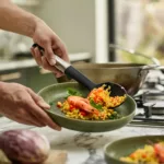 Cuchara sólida de silicona y acero inoxidable Elevate - Negro