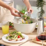 Ensaladera Uno bowl con servidores - Beige