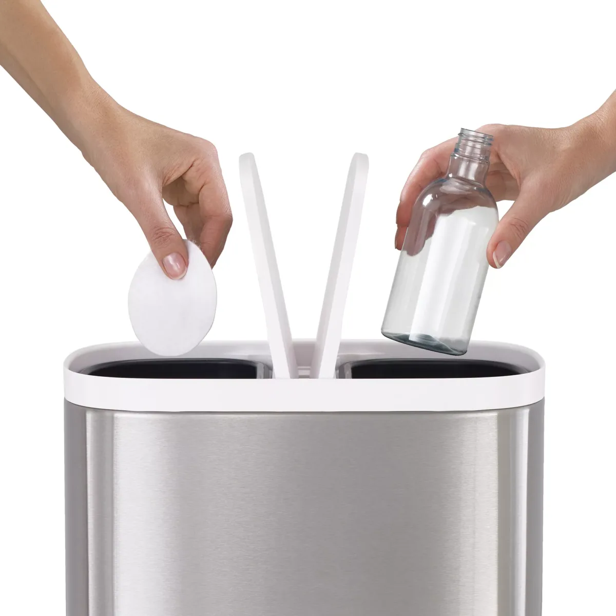 joseph-joseph-cesto-de-basura-reciclador-6-litros-split-6-steel-300321-04 Cesto de residuos Reciclador 6 Litros Split Acero inox - Imagen 6