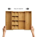 Organizador de cubiertos y utensilios expandible de bambú DrawerStore - Bambu - Imagen 2