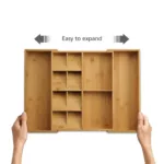 Organizador de cubiertos y utensilios expandible de bambú DrawerStore - Bambu - Imagen 5