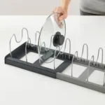 Organizador de sartenes tapas y moldes expandible DrawerStore - Gris