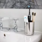 Porta cepillos de dientes Luxe acero inoxidable - Plateado