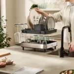 Seca platos Excel 2 niveles acero inoxidable - Gris