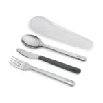Set de 3 cubiertos acero inox con estuche GoEat - Plateado - Imagen 2