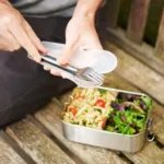 Set de 3 cubiertos acero inox con estuche GoEat - Plateado