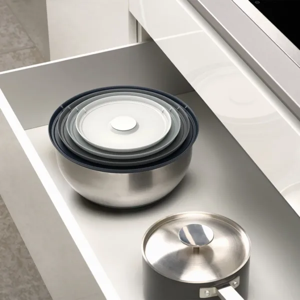 Set de 4 bowls con tapa acero inoxidable Nest