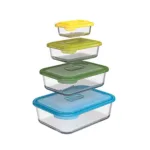 Set de 4 contenedores de almacenamiento taper Nest Glass - Multicolor - Imagen 3