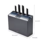 Set de 4 tablas para cortar y 4 cuchillos con estuche Folio - Negro - Imagen 5