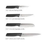 Set de 4 tablas para cortar y 4 cuchillos con estuche Folio - Negro - Imagen 2