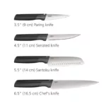 Set de 4 tablas para cortar y 4 cuchillos con estuche Folio - Negro - Imagen 6