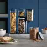 Set de 5 contenedores herméticos con soporte inteligente Podium - Azul