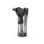 Set de 5 utensilios acero inoxidable con soporte Elevate - Plateado - Imagen 2