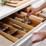 Organizador de cubiertos utensilios bambú DrawerStore