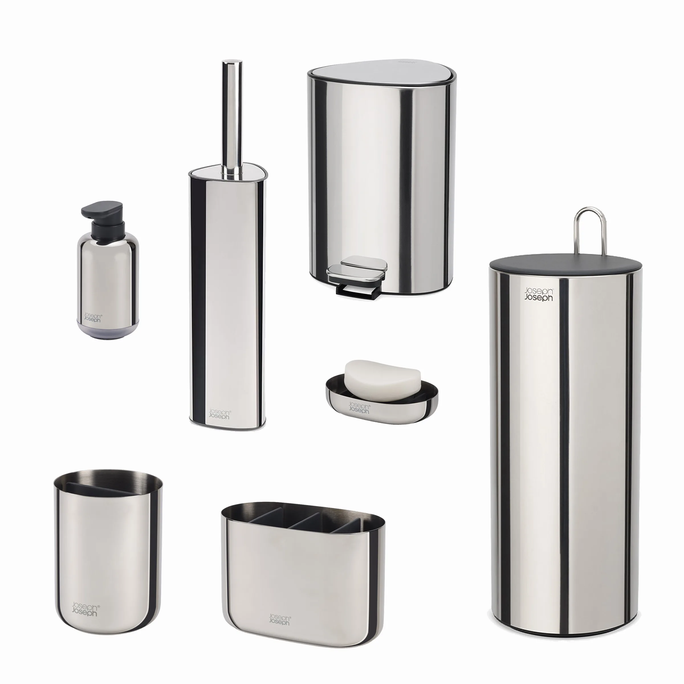 Set de Baño Luxe Acero Inoxidable x7 piezas Set de Baño Luxe Acero Inoxidable x7 piezas