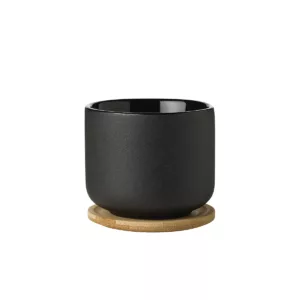 stelton taza con posavasos 200 ml negro stelton X 632 STAX 632B102 01