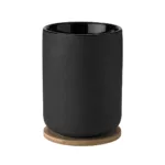 Taza térmica Theo 250 ml con posavasos de bambú - Negro - Imagen 2