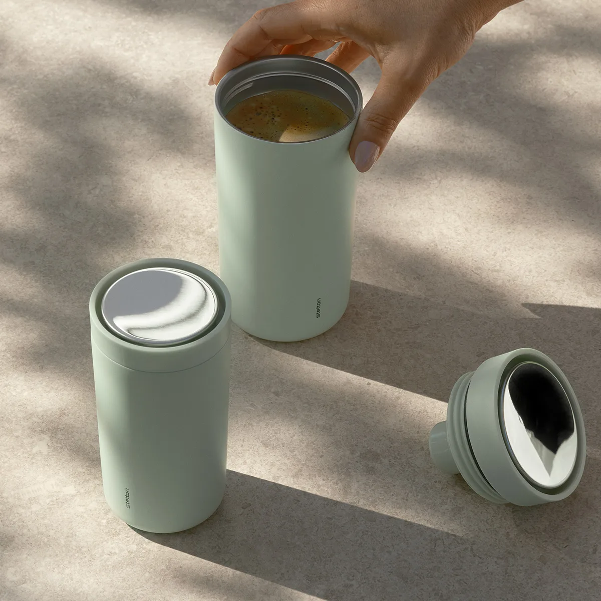 stelton-vaso-aislado-stelton-400ml-verde-685-48-STA685-48B301-02 Vaso térmico To Go Click 400 ml - Imagen 1